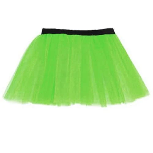 14" Neon 3 Layers of Net UV Flo Long Tutu Skirt For Hen Fancy Dress Party - Adult Size 6 to 26 - Image 5